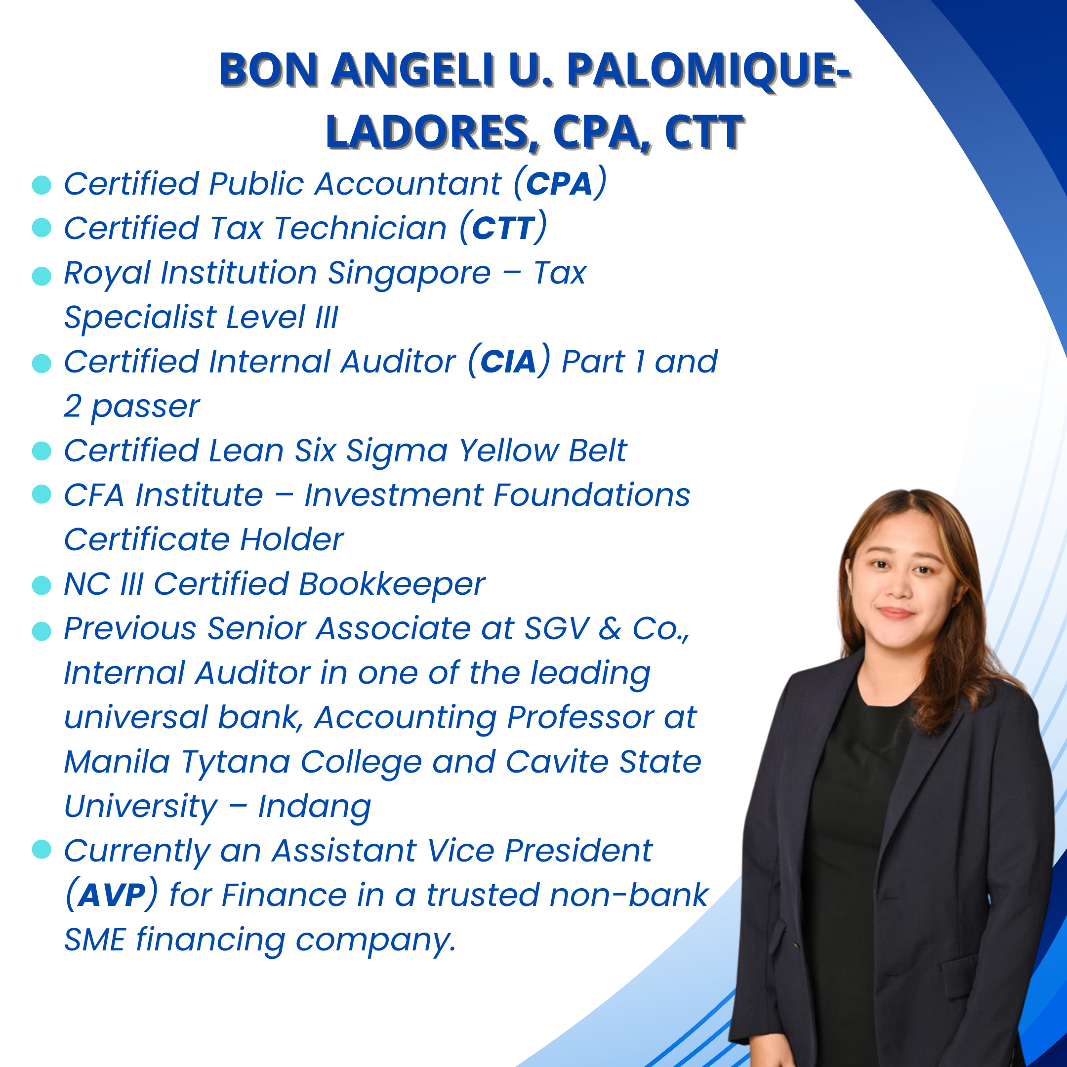 BON ANGELI U. PALOMIQUE-LADORES, CPA, CTT
